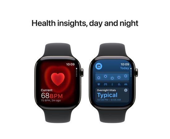 Смарт-годинник Apple Watch Series 10 GPS + Cellular 46mm Slate Titanium Case with Black Sport Band - M/L (MWYE3QH/A), зображення 5 Смарт-годинник Apple Watch Series 10 GPS + Cellular 46mm Slate Titanium Case with Black Sport Band - M/L (MWYE3QH/A), зображення 5