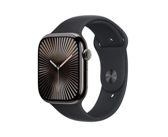 Смарт-годинник Apple Watch Series 10 GPS + Cellular 46mm Slate Titanium Case with Black Sport Band - M/L (MWYE3QH/A)