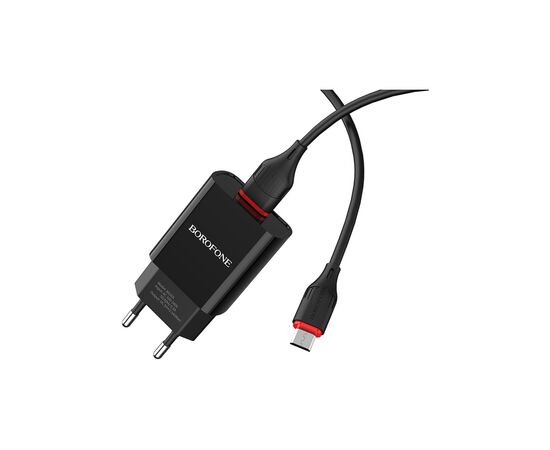Зарядное устройство BOROFONE BA20A Sharp USB + cable USB to Micro 5P 10.5W Black (6931474702135)