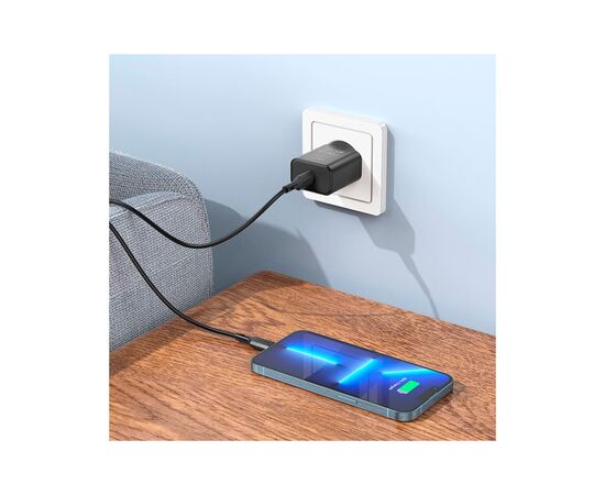 Зарядное устройство BOROFONE BA71A Power USB-C PD20W Black (6974443387957), изображение 5 Зарядное устройство BOROFONE BA71A Power USB-C PD20W Black (6974443387957), изображение 5