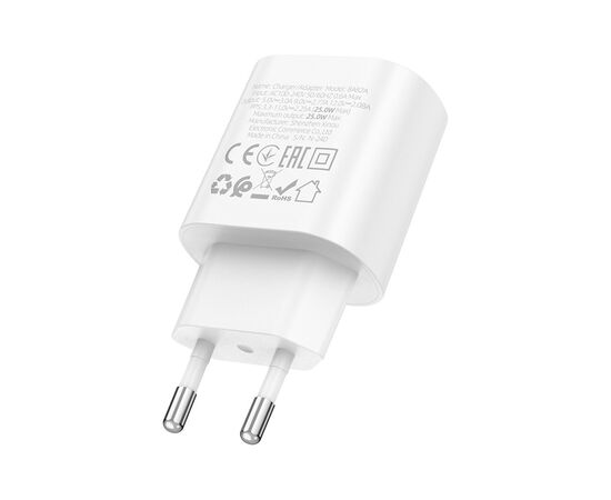 Зарядное устройство BOROFONE BA82A Platinum USB-C PD25W White (6941991112256), изображение 5 Зарядное устройство BOROFONE BA82A Platinum USB-C PD25W White (6941991112256), изображение 5