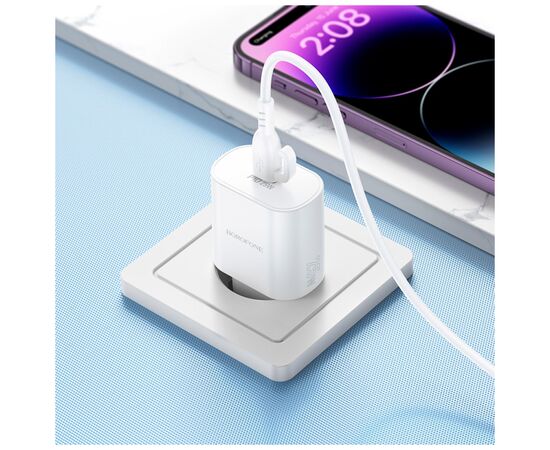 Зарядное устройство BOROFONE BA82A Platinum USB-C PD25W White (6941991112256), изображение 7 Зарядное устройство BOROFONE BA82A Platinum USB-C PD25W White (6941991112256), изображение 7