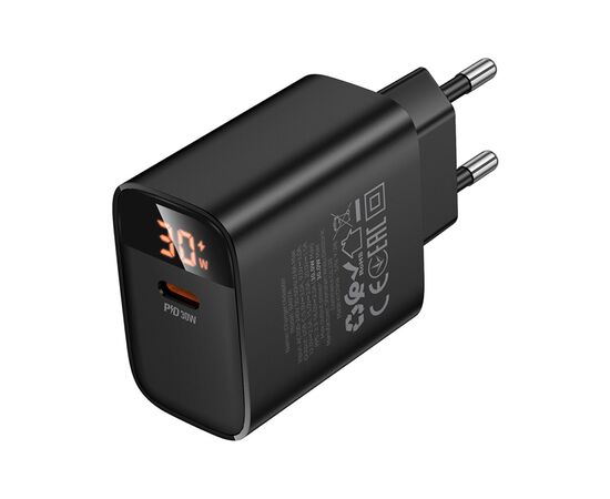 Зарядное устройство BOROFONE BA97A Ilustre USB-C PD30W digital display Black (6941991120480), изображение 2 Зарядное устройство BOROFONE BA97A Ilustre USB-C PD30W digital display Black (6941991120480), изображение 2