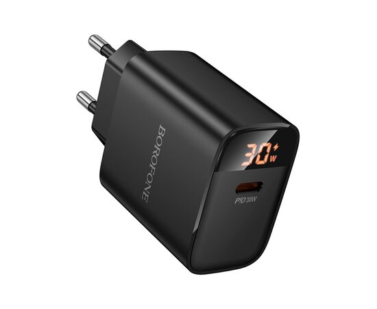 Зарядное устройство BOROFONE BA97A Ilustre USB-C PD30W digital display Black (6941991120480), изображение 3 Зарядное устройство BOROFONE BA97A Ilustre USB-C PD30W digital display Black (6941991120480), изображение 3