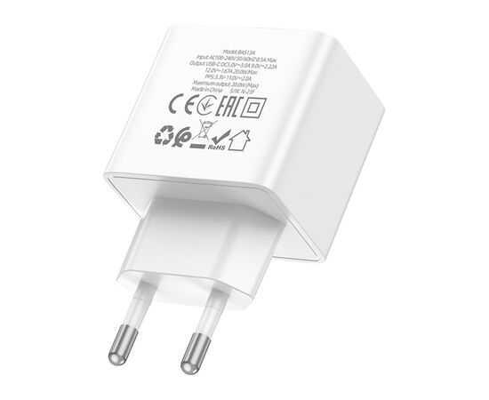 Зарядное устройство BOROFONE BAS13A Erudite USB-C PD20W White (6941991104862), изображение 3 Зарядное устройство BOROFONE BAS13A Erudite USB-C PD20W White (6941991104862), изображение 3