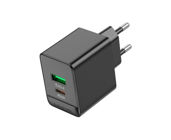 Зарядное устройство BOROFONE BAS14A Erudite 1xUSB-C PD20W + 1xUSB QC3.0 Black (6941991104947), изображение 2 Зарядное устройство BOROFONE BAS14A Erudite 1xUSB-C PD20W + 1xUSB QC3.0 Black (6941991104947), изображение 2