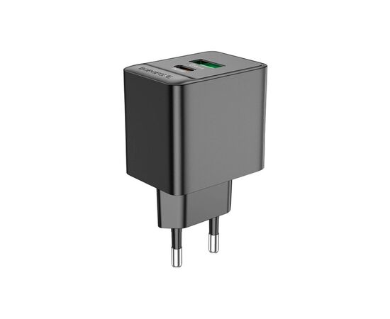 Зарядное устройство BOROFONE BAS14A Erudite 1xUSB-C PD20W + 1xUSB QC3.0 Black (6941991104947), изображение 4 Зарядное устройство BOROFONE BAS14A Erudite 1xUSB-C PD20W + 1xUSB QC3.0 Black (6941991104947), изображение 4