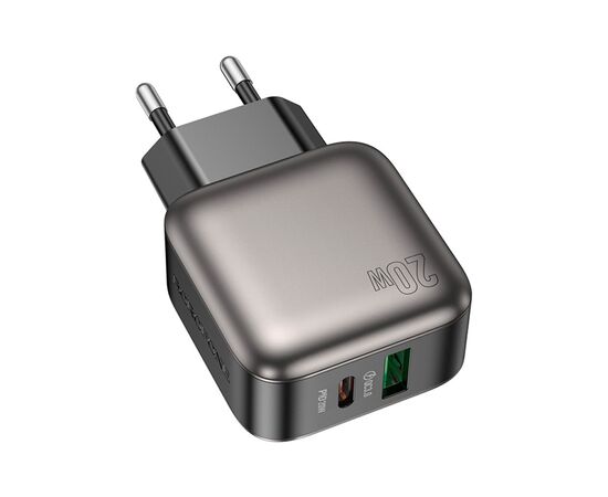 Зарядное устройство BOROFONE BAS54A Absolute 1xUSB-C PD20W + 1xUSB QC3.0 Black (6941991116209), изображение 2 Зарядное устройство BOROFONE BAS54A Absolute 1xUSB-C PD20W + 1xUSB QC3.0 Black (6941991116209), изображение 2
