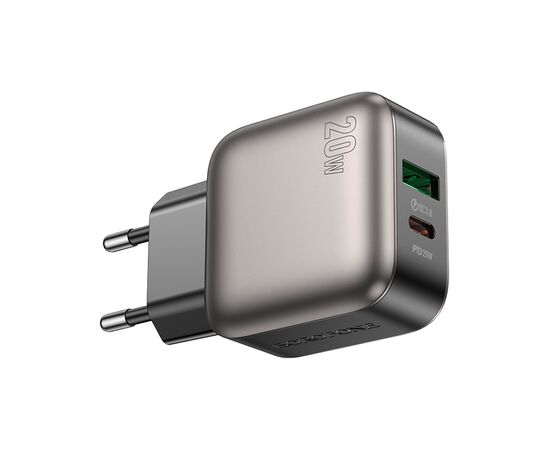 Зарядное устройство BOROFONE BAS54A Absolute 1xUSB-C PD20W + 1xUSB QC3.0 Black (6941991116209), изображение 5 Зарядное устройство BOROFONE BAS54A Absolute 1xUSB-C PD20W + 1xUSB QC3.0 Black (6941991116209), изображение 5