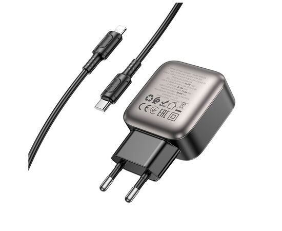 Зарядное устройство BOROFONE BAS55A Absolute 1xUSB-C PD30W + 1xUSB QC3.0 + cable USB-C to Lightning Black (6941991116247), изображение 6 Зарядное устройство BOROFONE BAS55A Absolute 1xUSB-C PD30W + 1xUSB QC3.0 + cable USB-C to Lightning Black (6941991116247), изображение 6