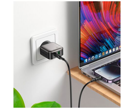 Зарядное устройство BOROFONE BAS55A Absolute 1xUSB-C PD30W + 1xUSB QC3.0 + cable USB-C to Lightning Black (6941991116247), изображение 9 Зарядное устройство BOROFONE BAS55A Absolute 1xUSB-C PD30W + 1xUSB QC3.0 + cable USB-C to Lightning Black (6941991116247), изображение 9