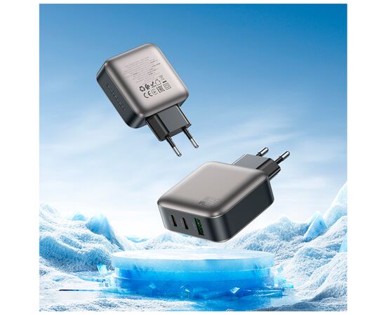 Зарядное устройство BOROFONE BAS56A Absolute 2xUSB-C + 1xUSB-A PD45W + cable USB-C to USB-C Black (6941991116278), изображение 7 Зарядное устройство BOROFONE BAS56A Absolute 2xUSB-C + 1xUSB-A PD45W + cable USB-C to USB-C Black (6941991116278), изображение 7