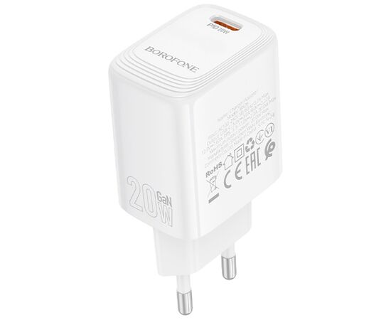 Зарядний пристрій BOROFONE BN26 Fuente USB-C PD20W White (6941991120237), зображення 5 Зарядний пристрій BOROFONE BN26 Fuente USB-C PD20W White (6941991120237), зображення 5