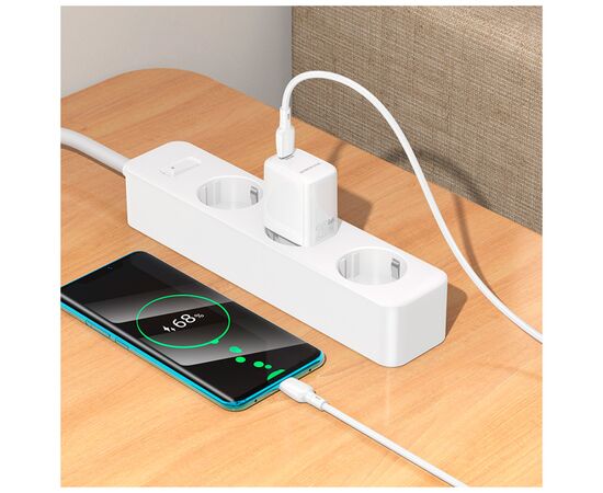 Зарядное устройство BOROFONE BN26 Fuente USB-C PD20W + cable USB-C to USB-C White (6941991120251), изображение 10 Зарядное устройство BOROFONE BN26 Fuente USB-C PD20W + cable USB-C to USB-C White (6941991120251), изображение 10