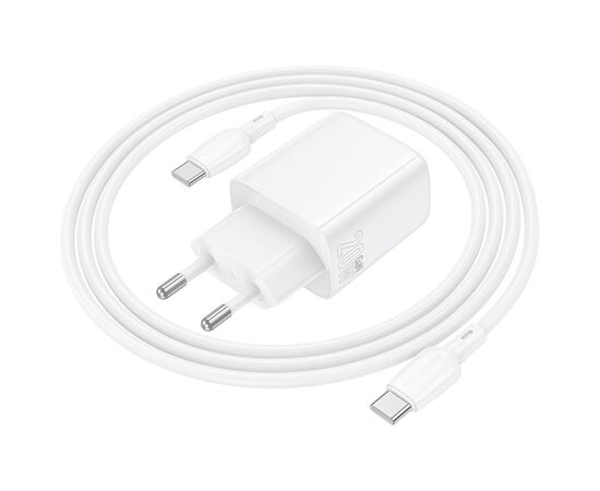 Зарядное устройство BOROFONE BN26 Fuente USB-C PD20W + cable USB-C to USB-C White (6941991120251), изображение 7 Зарядное устройство BOROFONE BN26 Fuente USB-C PD20W + cable USB-C to USB-C White (6941991120251), изображение 7