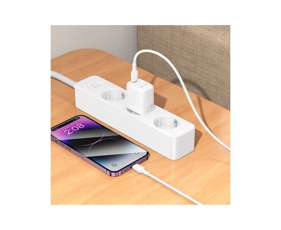 Зарядное устройство BOROFONE BN26 Fuente USB-C PD20W + cable USB-C to Lightning White (6941991120244), изображение 9 Зарядное устройство BOROFONE BN26 Fuente USB-C PD20W + cable USB-C to Lightning White (6941991120244), изображение 9