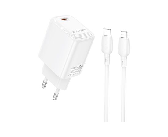 Зарядное устройство BOROFONE BN26 Fuente USB-C PD20W + cable USB-C to Lightning White (6941991120244)