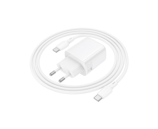 Зарядное устройство BOROFONE BN27 Fuente 1xUSB-C PD20W + 1xUSB QC3.0 + cable USB-C to USB-C White (6941991120282), изображение 5 Зарядное устройство BOROFONE BN27 Fuente 1xUSB-C PD20W + 1xUSB QC3.0 + cable USB-C to USB-C White (6941991120282), изображение 5