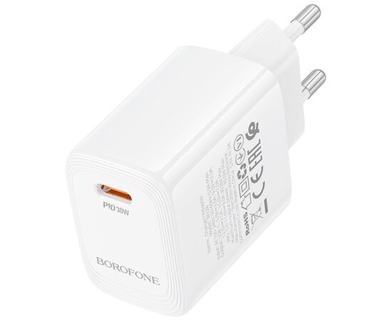 Зарядний пристрій BOROFONE BN28 Fuente USB-C PD30W White (6941991120299), зображення 3 Зарядний пристрій BOROFONE BN28 Fuente USB-C PD30W White (6941991120299), зображення 3