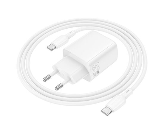 Зарядное устройство BOROFONE BN29 Fuente 1xUSB-C PD30W + 1xUSB QC3.0 + cable USB-C to USB-C White (6941991120343), изображение 6 Зарядное устройство BOROFONE BN29 Fuente 1xUSB-C PD30W + 1xUSB QC3.0 + cable USB-C to USB-C White (6941991120343), изображение 6