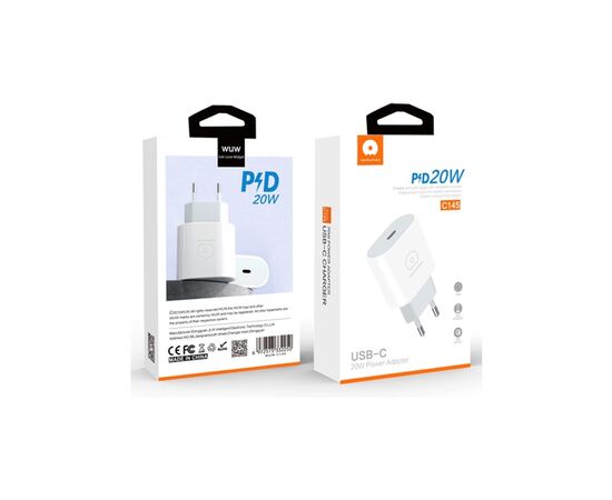 Зарядное устройство WUW C145 USB-C PD20W White (6972573332250), изображение 3 Зарядное устройство WUW C145 USB-C PD20W White (6972573332250), изображение 3