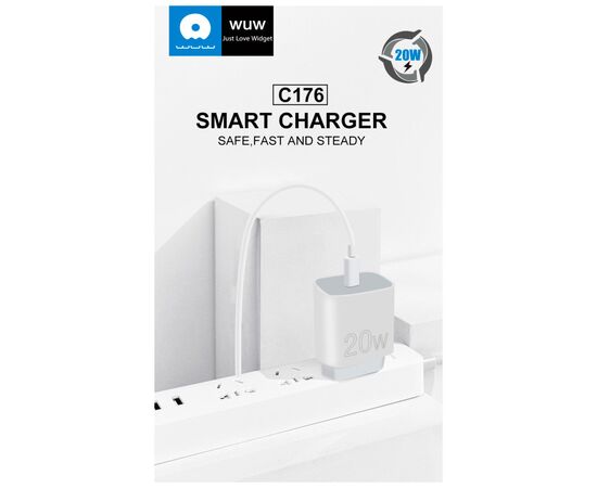 Зарядное устройство WUW C176 USB-C PD20W White (WUW-C176), изображение 6 Зарядное устройство WUW C176 USB-C PD20W White (WUW-C176), изображение 6