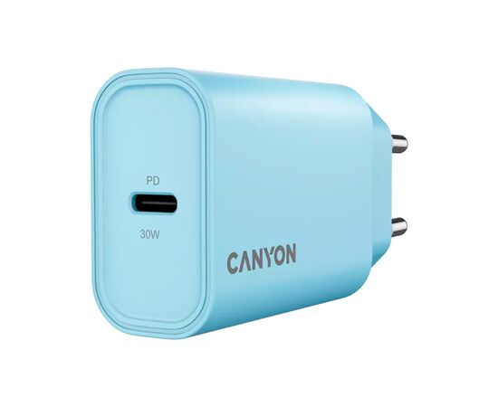 Зарядное устройство Canyon 30CL OnCharge USB-C PD30W Light Blue (CNE-CHA30CLLBL), изображение 2 Зарядное устройство Canyon 30CL OnCharge USB-C PD30W Light Blue (CNE-CHA30CLLBL), изображение 2