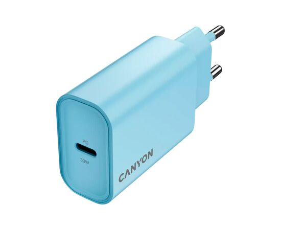 Зарядное устройство Canyon 30CL OnCharge USB-C PD30W Light Blue (CNE-CHA30CLLBL), изображение 3 Зарядное устройство Canyon 30CL OnCharge USB-C PD30W Light Blue (CNE-CHA30CLLBL), изображение 3