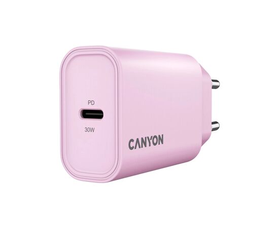 Зарядное устройство Canyon 30CL OnCharge USB-C PD30W Pink (CNE-CHA30CLPK), изображение 6 Зарядное устройство Canyon 30CL OnCharge USB-C PD30W Pink (CNE-CHA30CLPK), изображение 6
