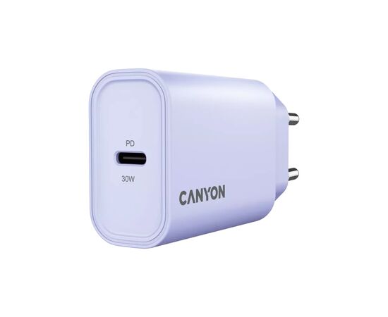 Зарядное устройство Canyon 30CL OnCharge USB-C PD30W Purple (CNE-CHA30CLPU), изображение 2 Зарядное устройство Canyon 30CL OnCharge USB-C PD30W Purple (CNE-CHA30CLPU), изображение 2