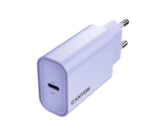Зарядное устройство Canyon 30CL OnCharge USB-C PD30W Purple (CNE-CHA30CLPU), изображение 3 Зарядное устройство Canyon 30CL OnCharge USB-C PD30W Purple (CNE-CHA30CLPU), изображение 3