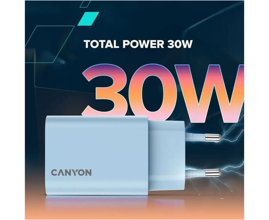 Зарядное устройство Canyon 30CL OnCharge USB-C PD30W Purple (CNE-CHA30CLPU), изображение 6 Зарядное устройство Canyon 30CL OnCharge USB-C PD30W Purple (CNE-CHA30CLPU), изображение 6