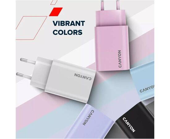 Зарядное устройство Canyon 30CL OnCharge USB-C PD30W Purple (CNE-CHA30CLPU), изображение 8 Зарядное устройство Canyon 30CL OnCharge USB-C PD30W Purple (CNE-CHA30CLPU), изображение 8