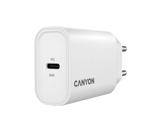 Зарядное устройство Canyon 30CL OnCharge USB-C PD30W White (CNE-CHA30CLW), изображение 5 Зарядное устройство Canyon 30CL OnCharge USB-C PD30W White (CNE-CHA30CLW), изображение 5