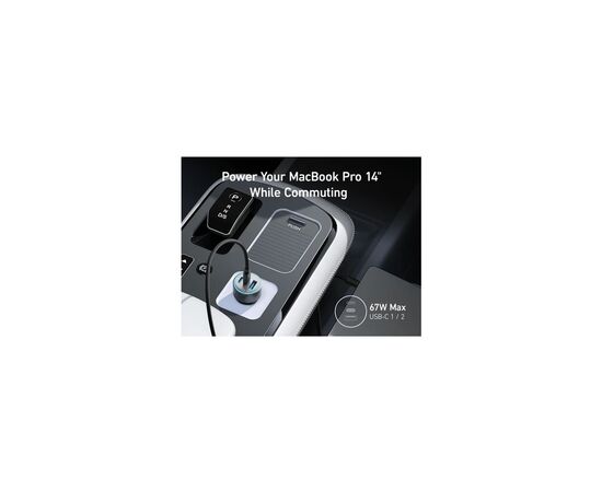 Зарядное устройство Anker 325 PowerDrive USB-C PD67W + USB-A 22.5W Black (A2731HA1), изображение 2 Зарядное устройство Anker 325 PowerDrive USB-C PD67W + USB-A 22.5W Black (A2731HA1), изображение 2