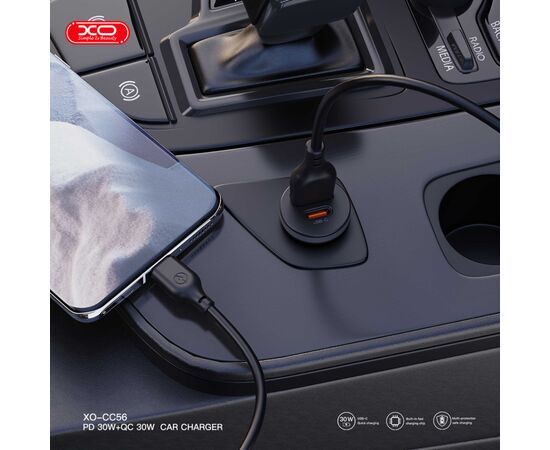 Зарядний пристрій XO CC56 USB-C PD30W + USB-A Black (CC56_Black), зображення 3 Зарядний пристрій XO CC56 USB-C PD30W + USB-A Black (CC56_Black), зображення 3