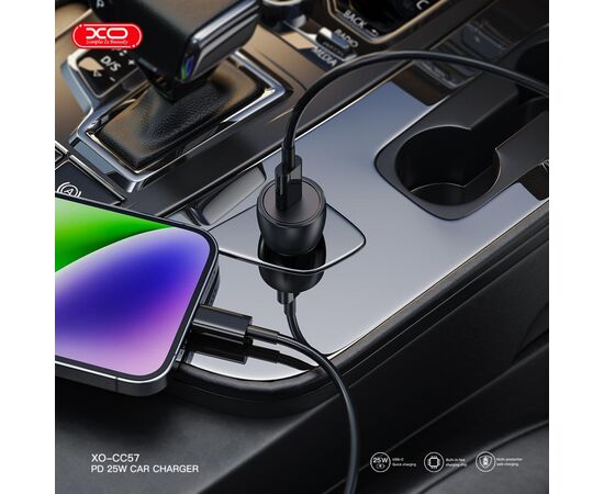 Зарядний пристрій XO CC57 USB-C PD25W Black (CC57_Black), зображення 3 Зарядний пристрій XO CC57 USB-C PD25W Black (CC57_Black), зображення 3