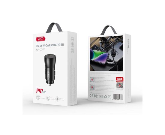 Зарядний пристрій XO CC57 USB-C PD25W Black (CC57_Black), зображення 4 Зарядний пристрій XO CC57 USB-C PD25W Black (CC57_Black), зображення 4