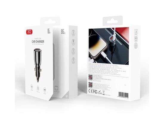 Зарядний пристрій XO CC58 USB-C PD65W + USB-A 30W Gray (CC58_Tarnish), зображення 4 Зарядний пристрій XO CC58 USB-C PD65W + USB-A 30W Gray (CC58_Tarnish), зображення 4