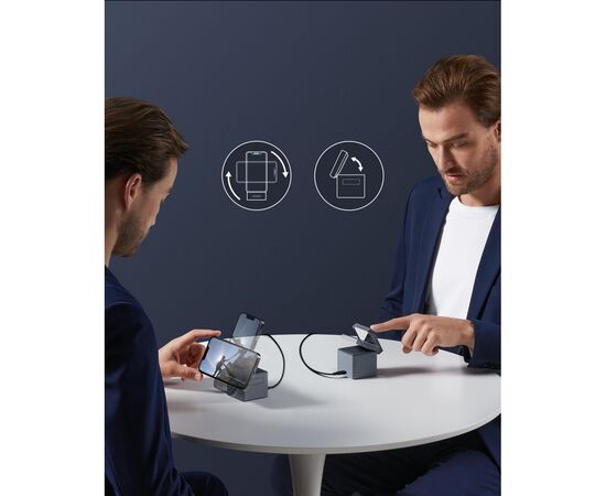 Зарядное устройство Anker MagGo Wireless Charging Station 15W 3-in-1 Cube Black (Y1811G11), изображение 4