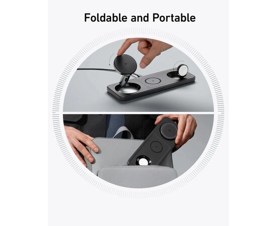 Зарядное устройство Anker MagGo Wireless Charging Station 15W 3-in-1 Pad Black (B25M1311), изображение 11 Зарядное устройство Anker MagGo Wireless Charging Station 15W 3-in-1 Pad Black (B25M1311), изображение 11