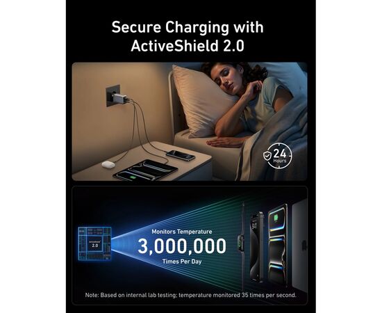 Зарядное устройство Anker GaNPrime 100W 2xUSB-C PD + 1xUSB-A Foldable Silver (A2688341), изображение 4