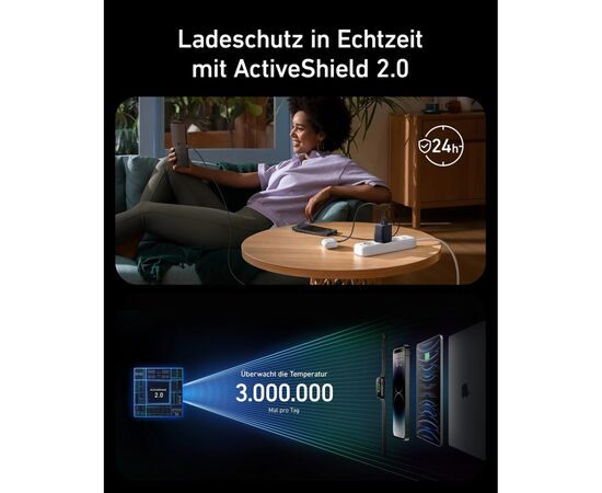 Зарядное устройство Anker GaNPrime 67W 2xUSB-C PD + 1xUSB-A Black (A2669313), изображение 3