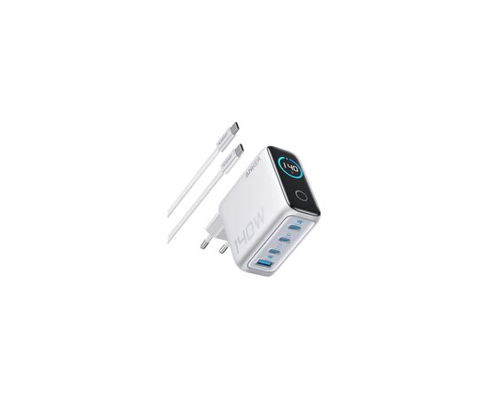 Зарядное устройство Anker Laptop GaN 140W 3xUSB-C PD3.1 + USB-A + display + cable Silver (B2697G41)