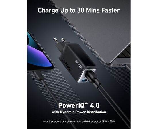 Зарядное устройство Anker PowerPort 735 GaNPrime 65W 2xUSB-C PD + 1xUSB-A PIQ PPS/DPDS (A2668311), изображение 5 Зарядное устройство Anker PowerPort 735 GaNPrime 65W 2xUSB-C PD + 1xUSB-A PIQ PPS/DPDS (A2668311), изображение 5
