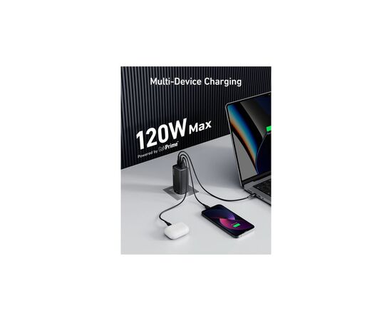 Зарядное устройство Anker PowerPort 737 GaNPrime 120W 2xUSB-C PD + 1xUSB-A PIQ PPS/DPDS Black (A2148313), изображение 2 Зарядное устройство Anker PowerPort 737 GaNPrime 120W 2xUSB-C PD + 1xUSB-A PIQ PPS/DPDS Black (A2148313), изображение 2