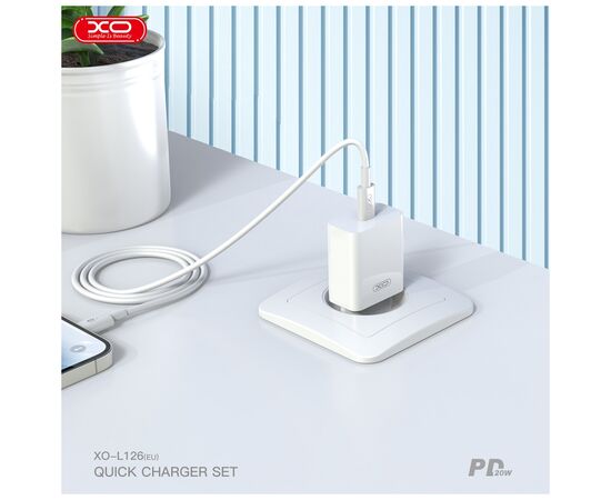 Зарядний пристрій XO L126 20W USB-C PD White (L126_White), зображення 3 Зарядний пристрій XO L126 20W USB-C PD White (L126_White), зображення 3