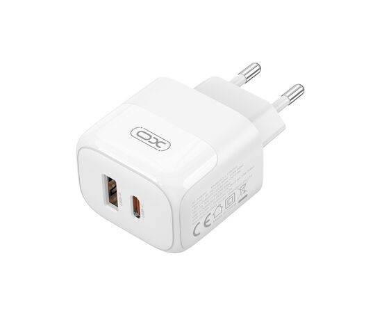 Зарядний пристрій XO L138 48W USB-C PD30W + USB-A QC18W White (L138_White), зображення 2 Зарядний пристрій XO L138 48W USB-C PD30W + USB-A QC18W White (L138_White), зображення 2