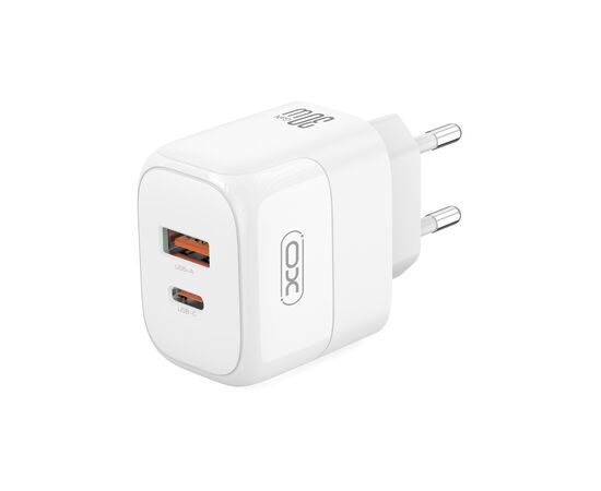 Зарядний пристрій XO L138 48W USB-C PD30W + USB-A QC18W White (L138_White), зображення 5 Зарядний пристрій XO L138 48W USB-C PD30W + USB-A QC18W White (L138_White), зображення 5