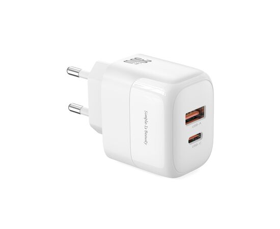 Зарядное устройство XO L138 48W USB-C PD30W + USB-A QC18W White (L138_White)